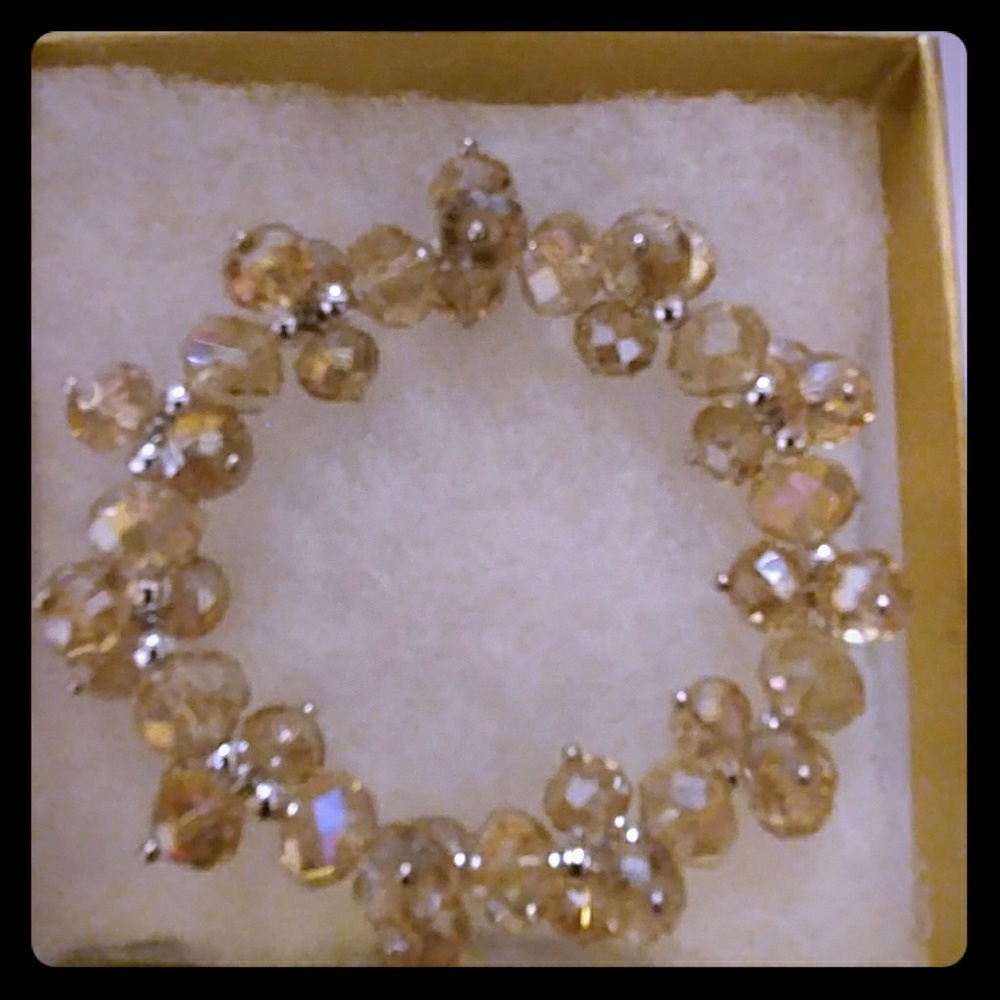 🔥CLEARANCE! Gold Metallic Crystal Bracelet
